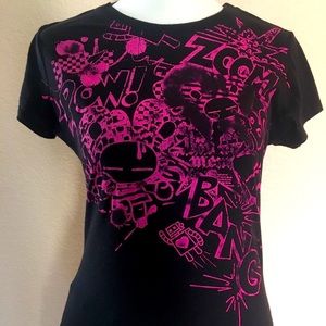 Artsy comic cartoon girlie T-shirt size M